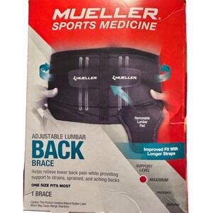 Mueller Sports Medicine Adjustable Lumbar Back Brace‎ Support One Size New